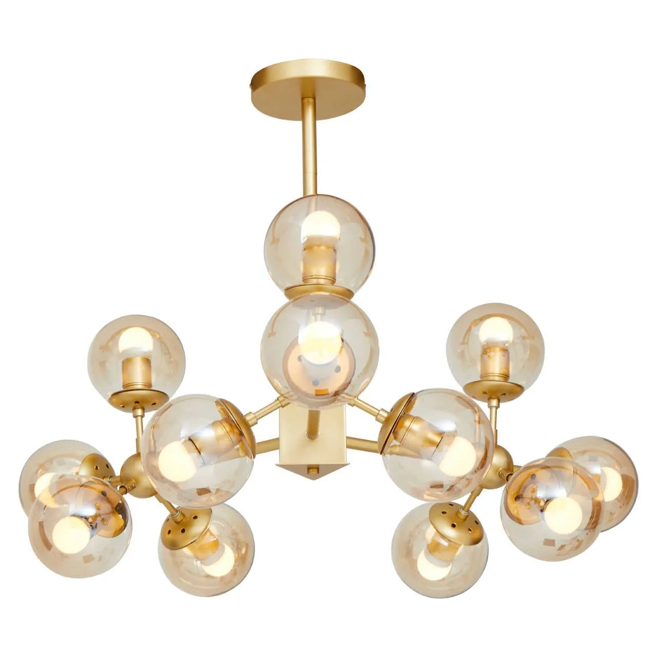 Abira Twelve Bulb Gold Finish Pendant Light