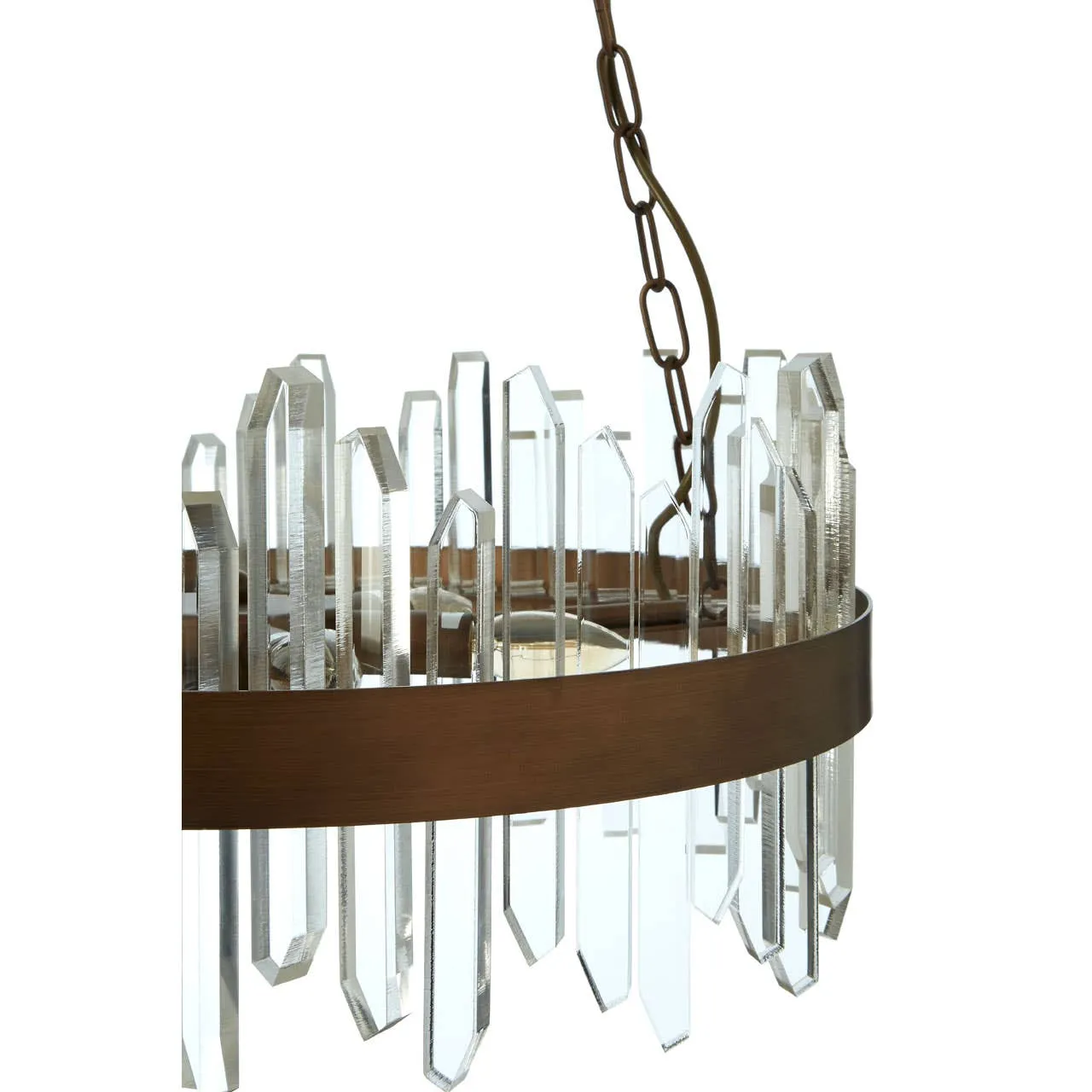 Acrylic Chandelier With Copper Band
