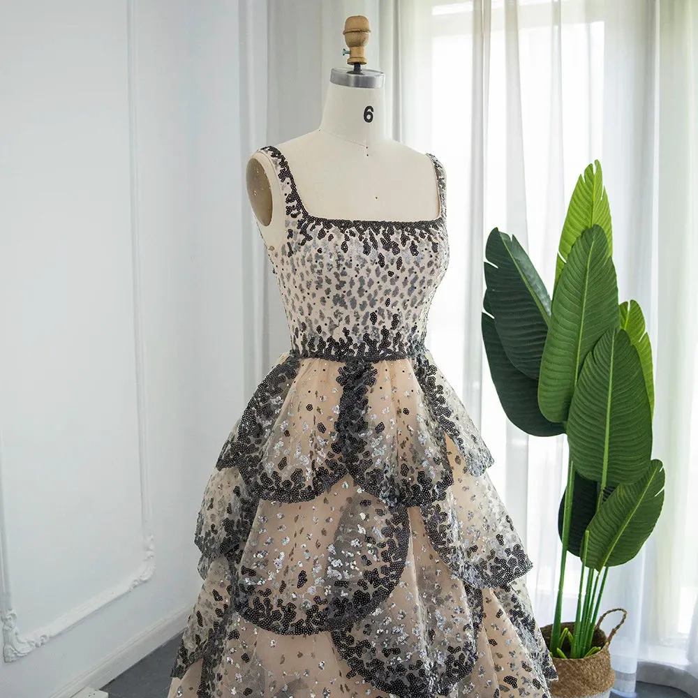 Cake Layered Luxury Evening Dress