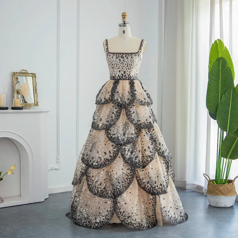 Cake Layered Luxury Evening Dress