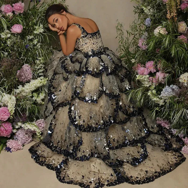 Cake Layered Luxury Evening Dress