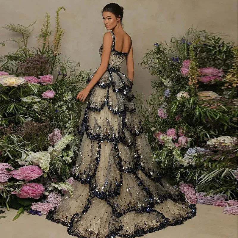 Cake Layered Luxury Evening Dress