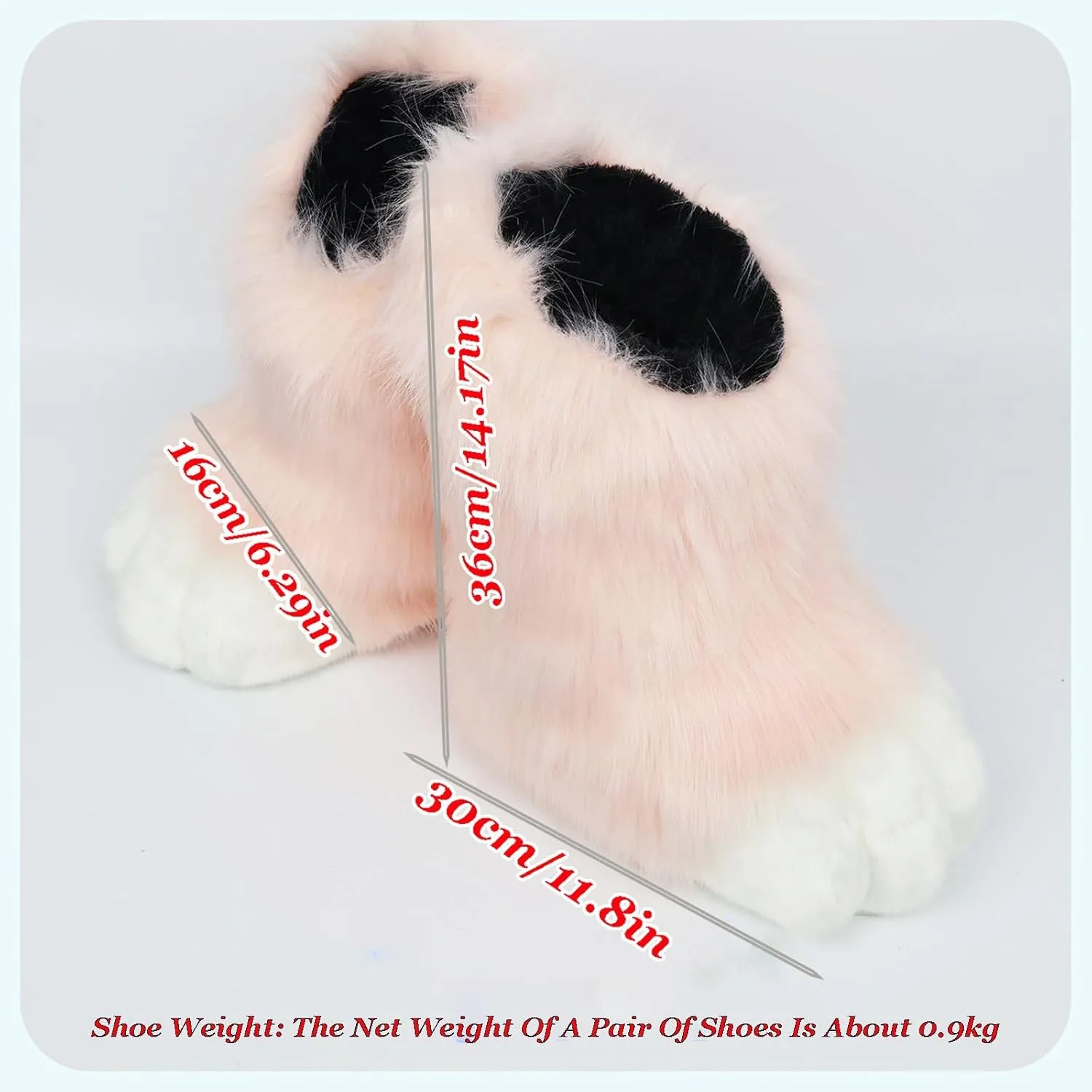 Furry Cute Cat Claw Shoes, Fursuit Role-Playing Cat Fox Wolf Slippers, Comic Exhibition Animal Clothing Accessories(B)