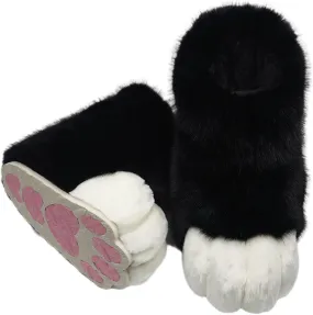 Furry Cute Cat Claw Shoes, Fursuit Role-Playing Cat Fox Wolf Slippers, Comic Exhibition Animal Clothing Accessories(B)