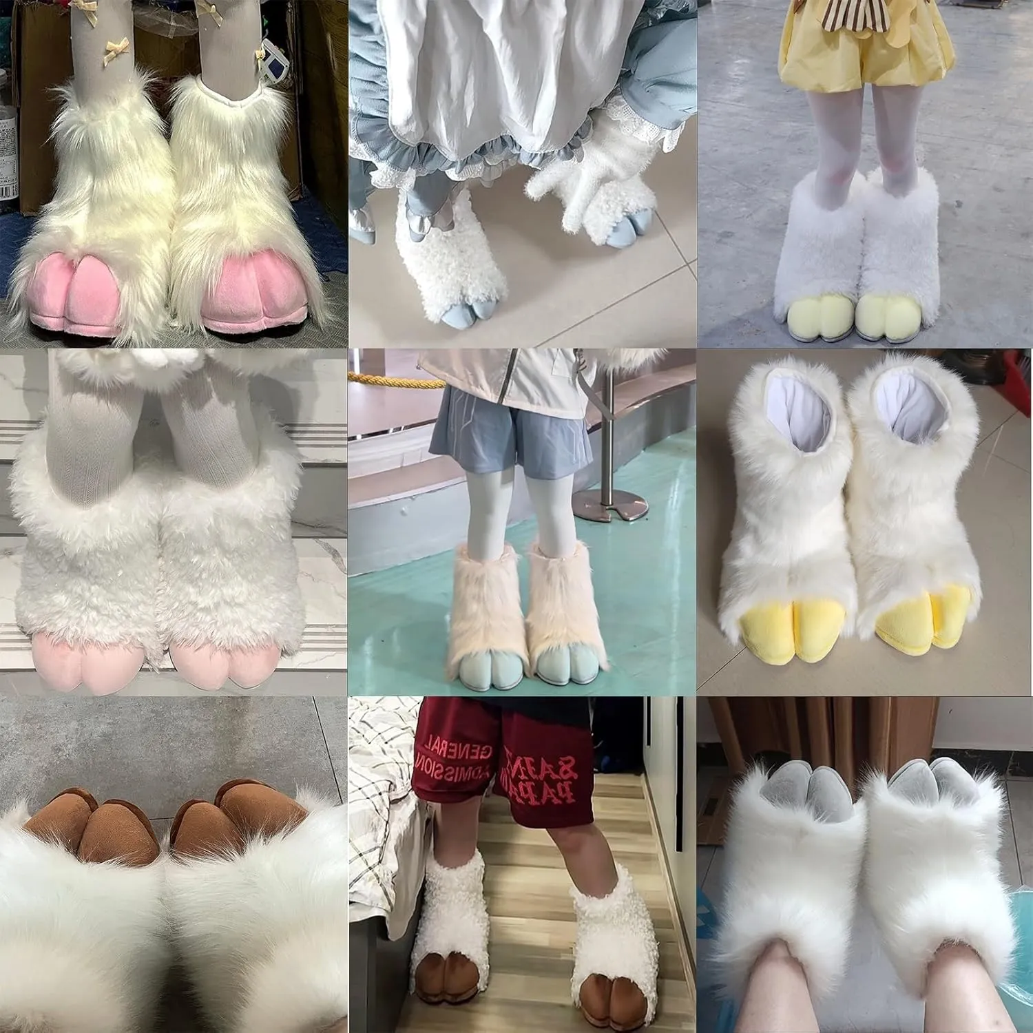 Furry Sheep Hoof Feet,Fursuit KIG Lamb Hoof Claws,Imitation Animal Clothing COS Claw Slippers,Accessories Claw Cover(C)