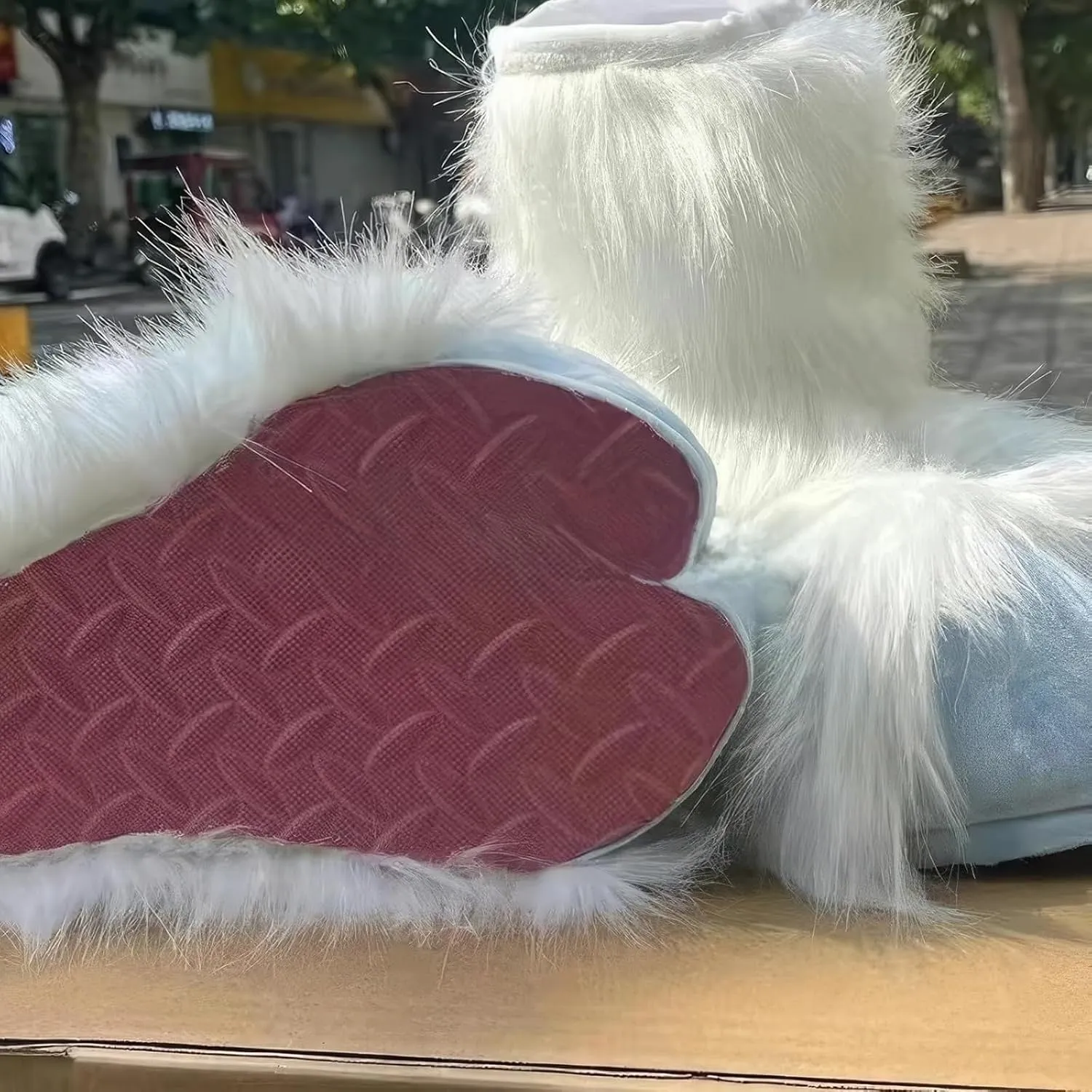 Furry Sheep Hoof Feet,Fursuit KIG Lamb Hoof Claws,Imitation Animal Clothing COS Claw Slippers,Accessories Claw Cover(C)