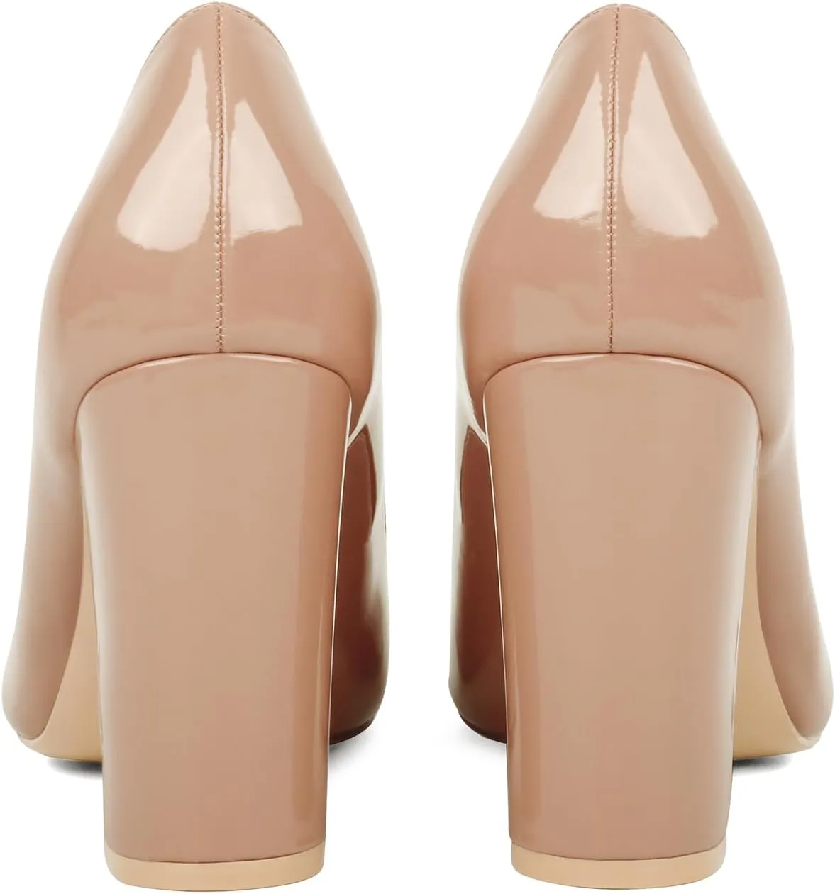 JOY IN LOVE Chunky Heels for Women High Block Heel Pointy Toe Dress Work Pumps