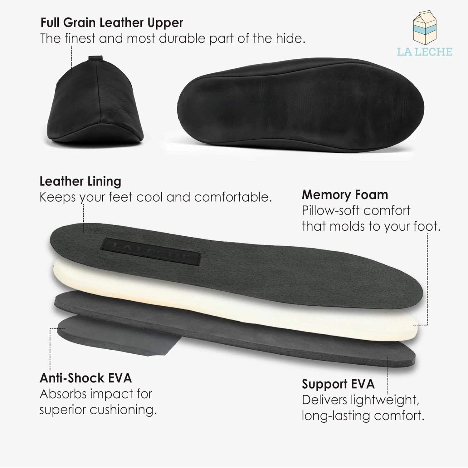 La Leche, Traditional Babouche Slippers for Men, Indoor Slippers, Full Grain Leather, Handmade
