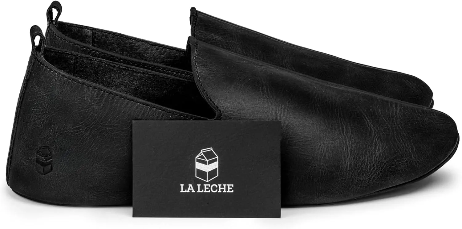 La Leche, Traditional Babouche Slippers for Men, Indoor Slippers, Full Grain Leather, Handmade