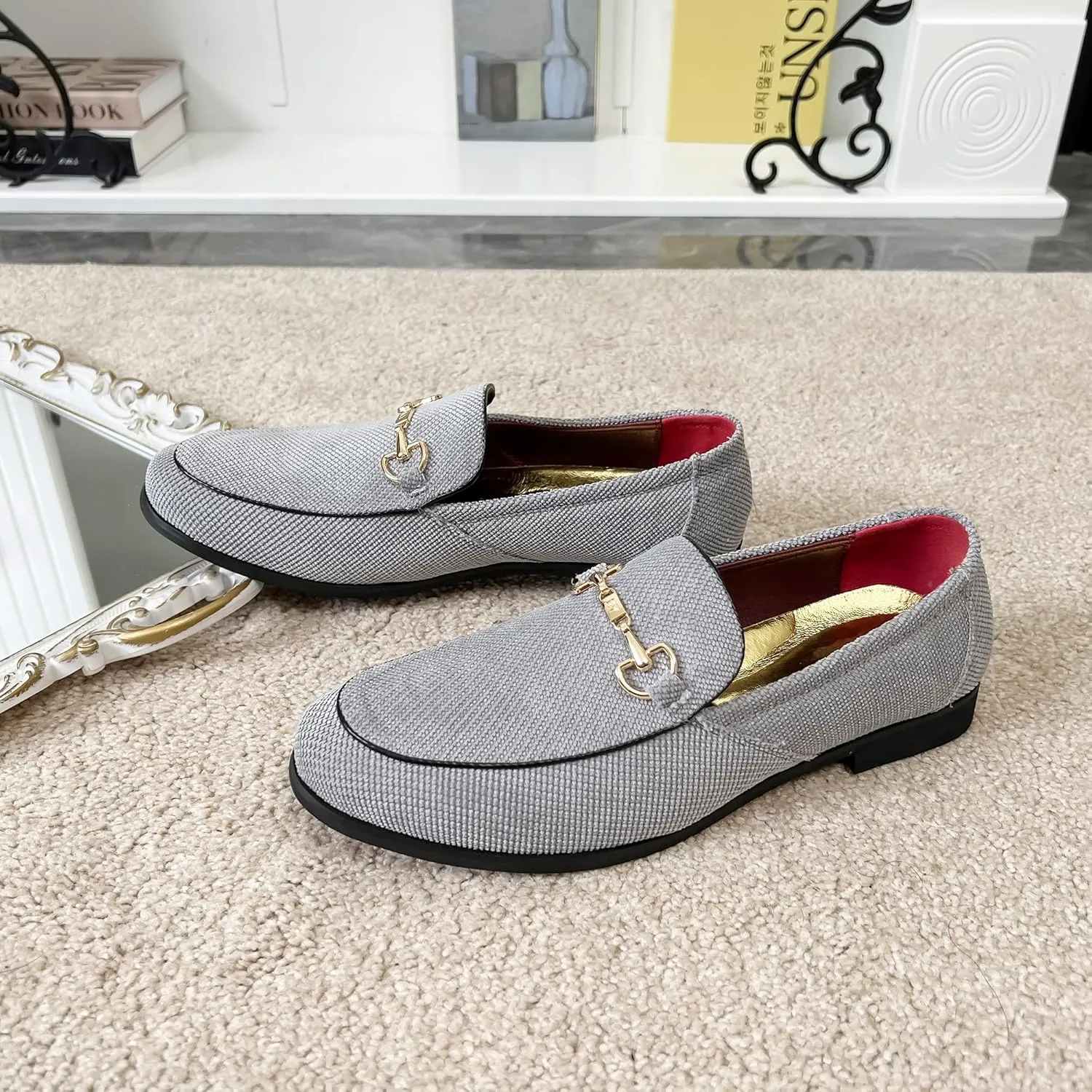 LCQL Men's Luxury Velvet Penny Loafer Shoes Noble Slip-on Casual Suede Loafers Smoking Slippers Plus Size 7-13