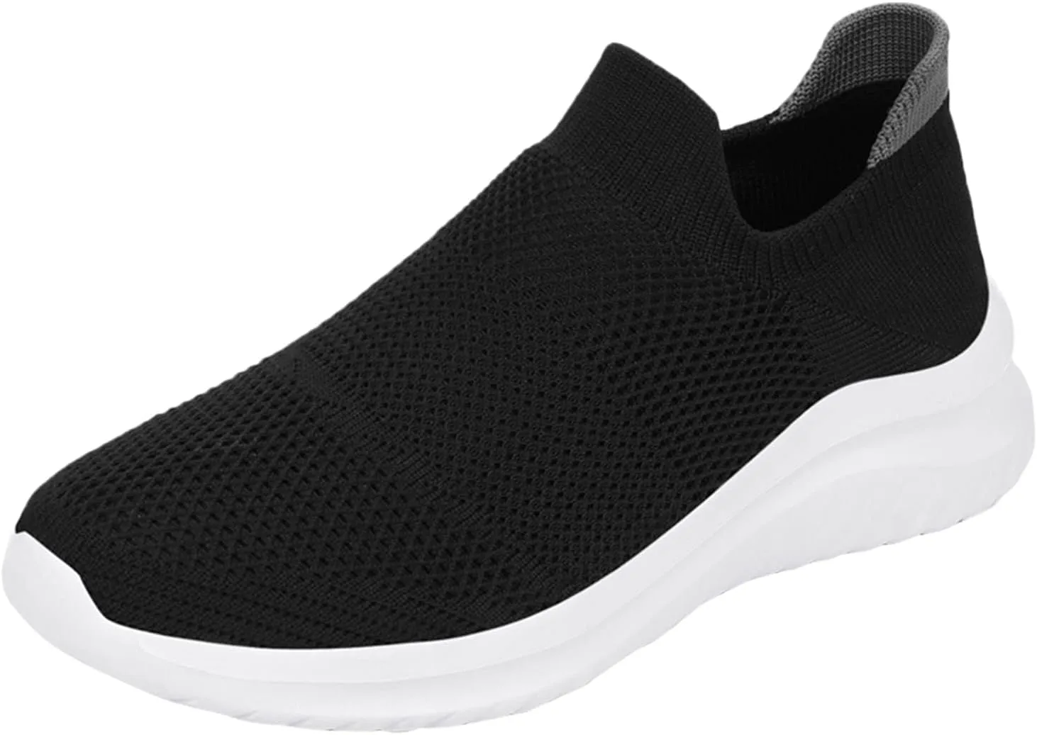 Lightweight Diabetic Shoes for Men Comfortable Breathable Stretch Canvas Slip on Sneaker Non Slip Walking Shoes