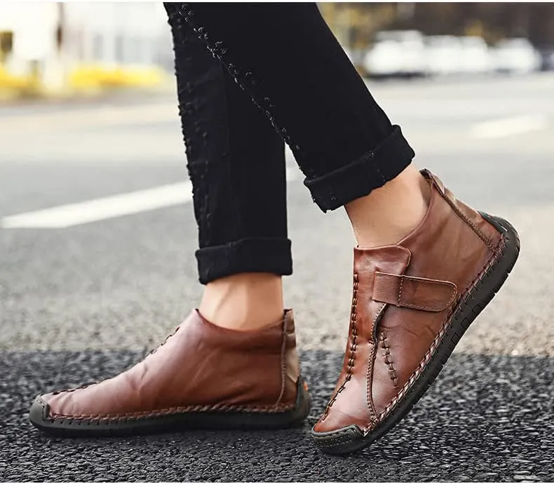 Men's Full Grain Breathable Oxford Dress Shoes,Handmade Italy Buckle Formal Loafers Leather Shoes