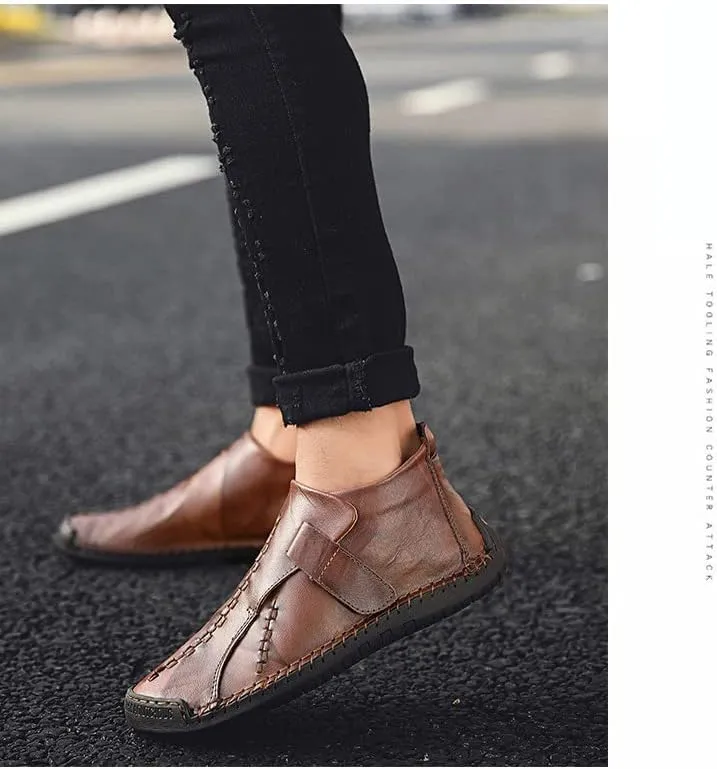 Men's Full Grain Breathable Oxford Dress Shoes,Handmade Italy Buckle Formal Loafers Leather Shoes
