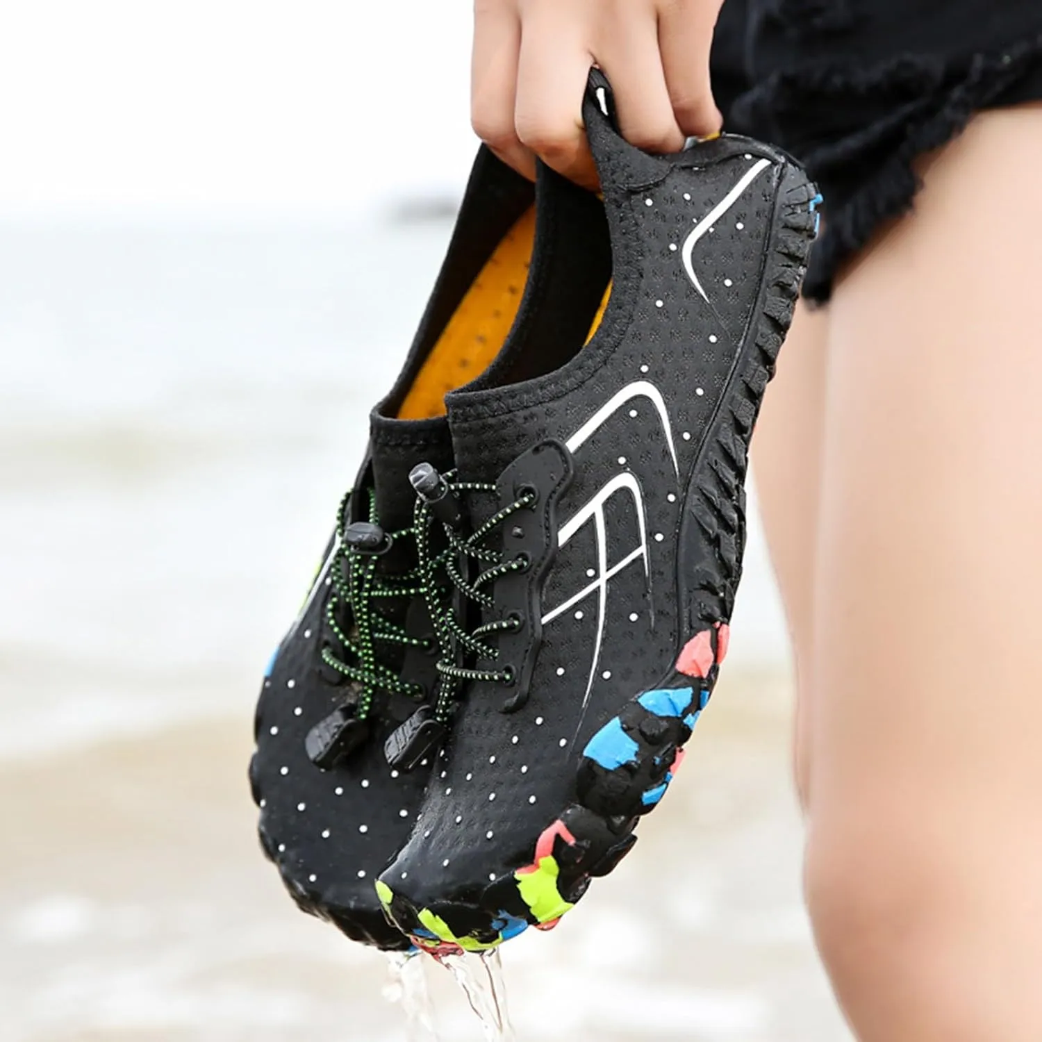 Mens Water Shoes Womens Barefoot Water Shoes Diving Wading Swimming Beach Sand Volleyball Shoe Non Slip Summer Barefoot Hiking Shoe for Men Women Indoor Fitness Boxing Footwear