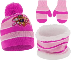 Nickelodeon girls Toddler Winter Hat, Scarf & Mittens Set 2-4 Or Paw Patrol Marshall Hat, Scarves & Kids Gloves Sets 4-7