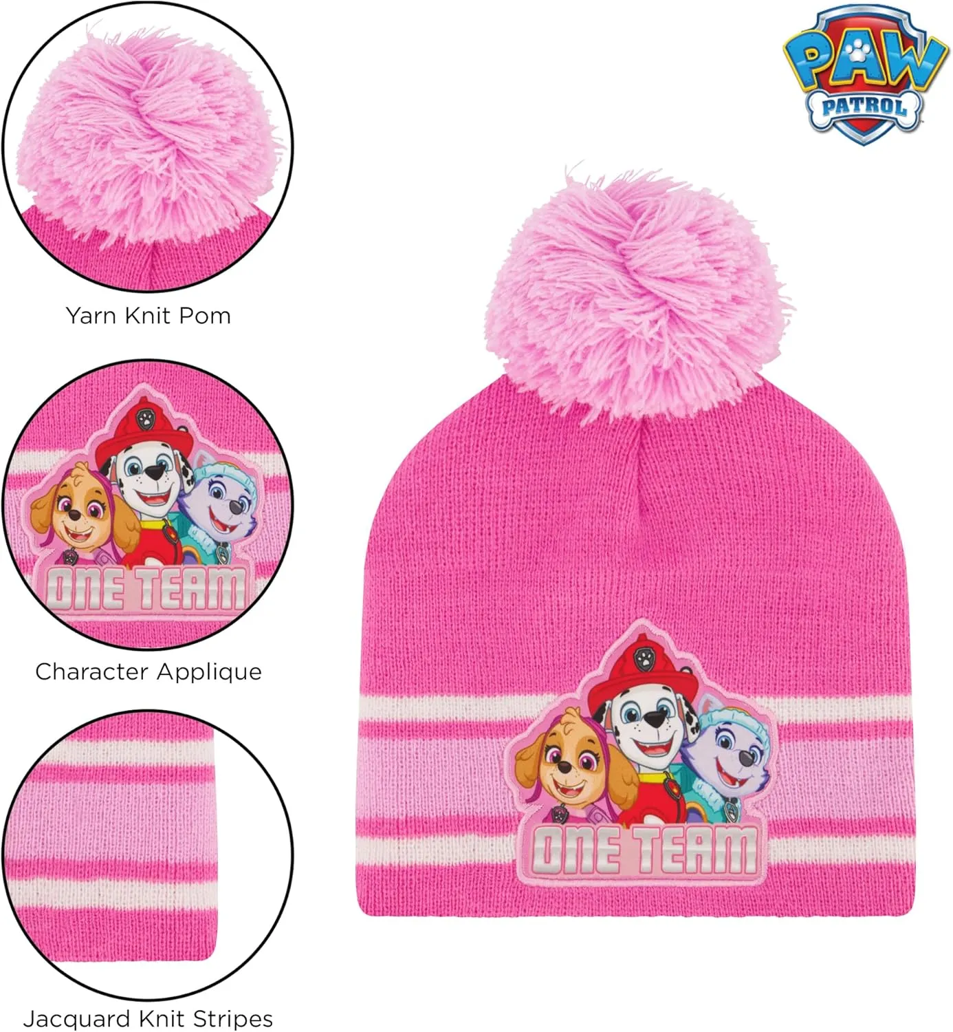 Nickelodeon girls Toddler Winter Hat, Scarf & Mittens Set 2-4 Or Paw Patrol Marshall Hat, Scarves & Kids Gloves Sets 4-7