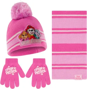 Nickelodeon girls Toddler Winter Hat, Scarf & Mittens Set 2-4 Or Paw Patrol Marshall Hat, Scarves & Kids Gloves Sets 4-7