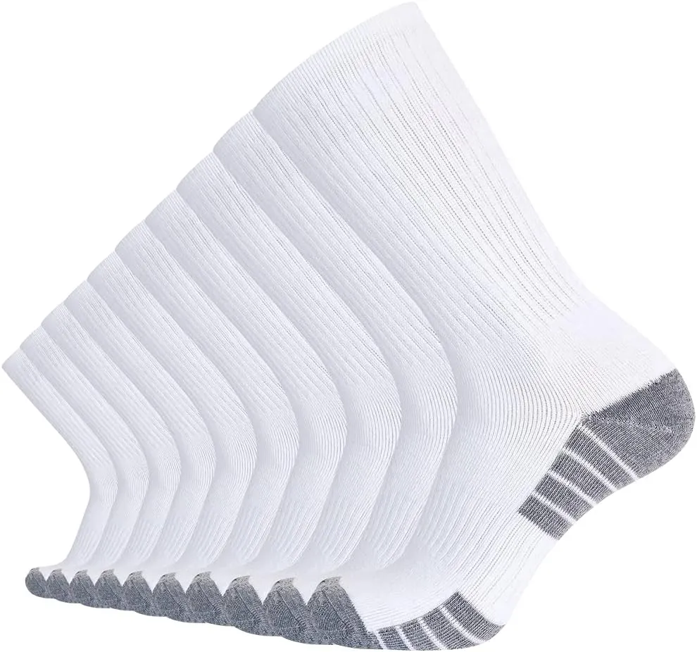 SoxDaddy Men’s 10Pack Athletic Socks,Comfy Cotton Full Cushion Casual Crew Socks