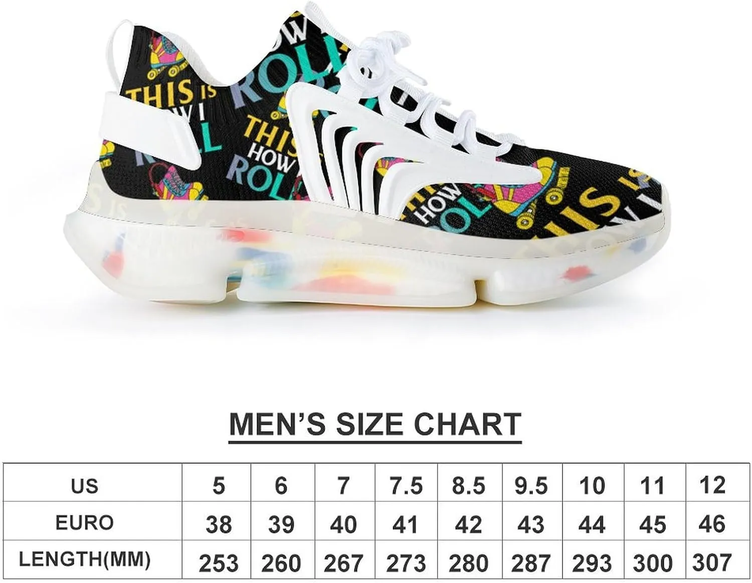 This is How I Roll Roller Skates Running Shoes for Men Low Top Athletic Training Shoe Sports Walking Shoes Non-Slip Gym Sneakers