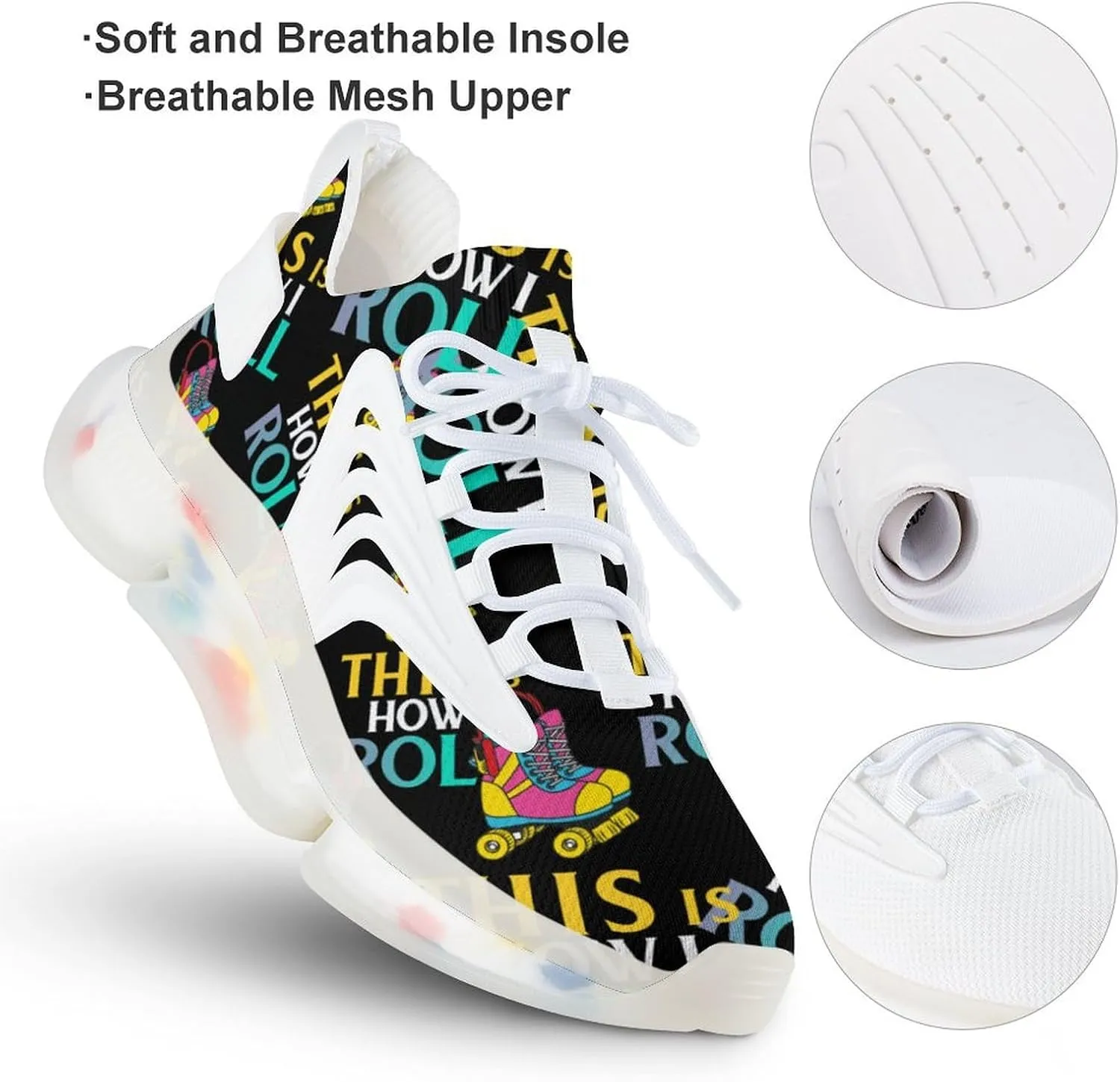 This is How I Roll Roller Skates Running Shoes for Men Low Top Athletic Training Shoe Sports Walking Shoes Non-Slip Gym Sneakers