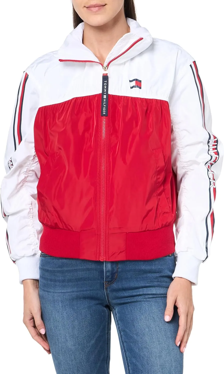 Tommy Hilfiger Women's Zipup Colorblocked Windbreaker Jacket