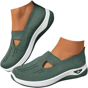 Walking Shoes for Women, Womens Slip On Sneakers Breathable Mesh Orthopedic Shoes Arch Support Non-Slip Sneakers