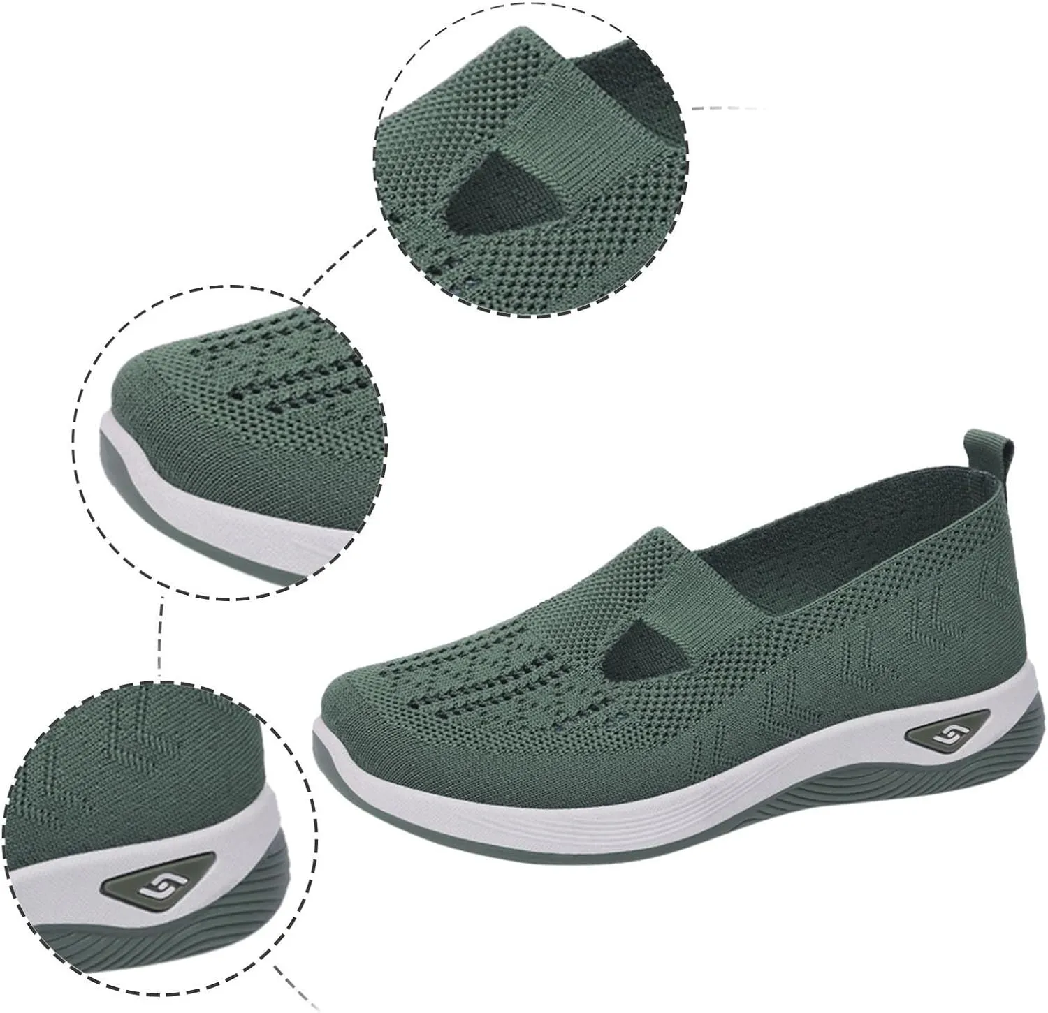 Womens Walking Shoes 2024 New Orthopedic Shoes Breathable Slip On Arch Support Non-Slip Sneakers Comfortable Loafers