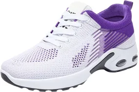 Womens Walking Sneakers Air Cushion Running Shoes Lightweight Quick-Dry Tennis Shoe Fashion Mesh Breathable Gym Sneaker Athletic Comfortable Casual Shoes Work Sneakers